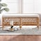 Baxton Studio Orchard Modern Bohemian White Fabric Upholstered and Natural Brown Rattan Bench 203-12584 - alternate 1